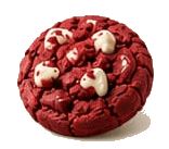 Ilustración de cookie para Red Velvet; no es una foto del producto real